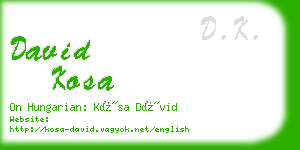 david kosa business card