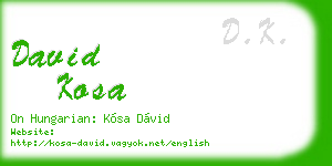 david kosa business card